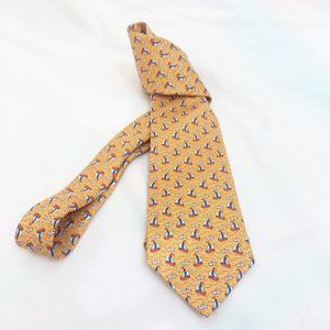 BROOKS BROTHERS USA Gold Silk Sailboat Buoy Nautical Tie
